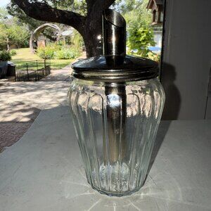 Kelly Ribbed Glass Sugar Dispenser With Chrome Lid Measure Spout Made In Germany